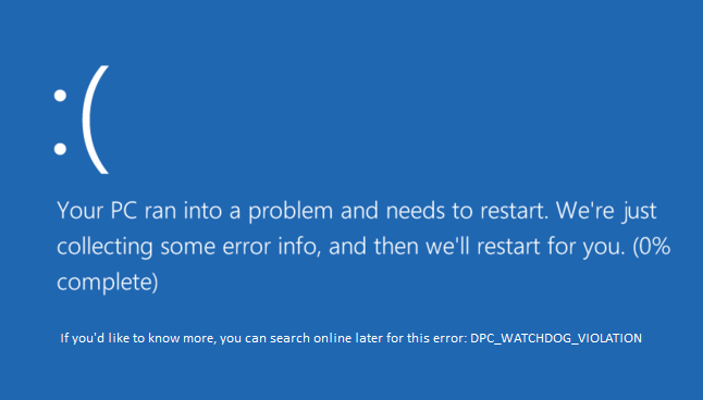 Fix DPC_WATCHDOG_VIOLATION Fout 0x00000133