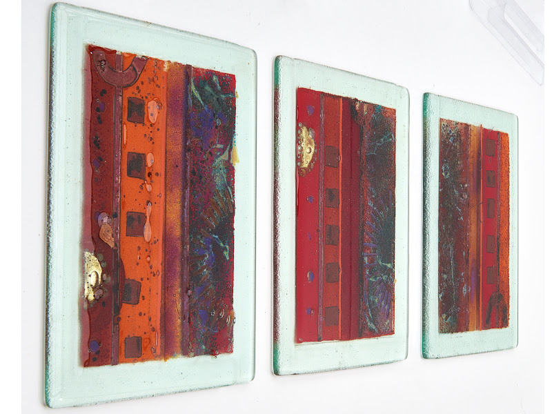 Original Fused glass  wall  art  panel eBay