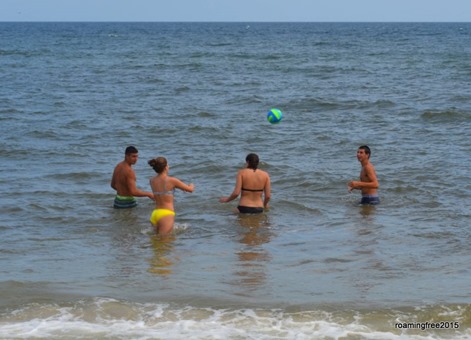 Volleyball in the water