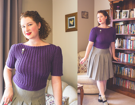 Flossy & Dossy's 40s Quick Knit styled in a 1940s influenced ensemble | Lavender & Twill