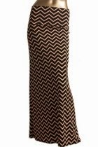 <br />Azules Women's Poly Span Printed Long Maxi Skirt - Tribal, Chevron Maxi Skirts