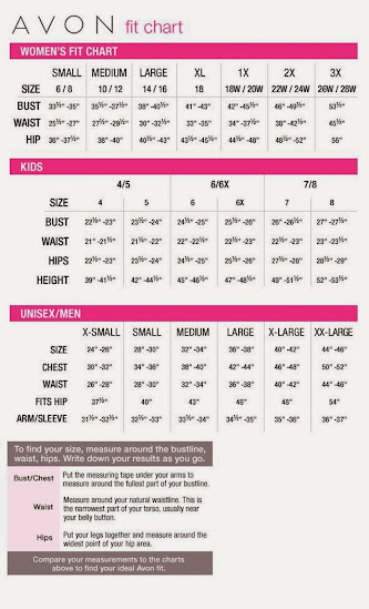 Avon Bra Size Chart