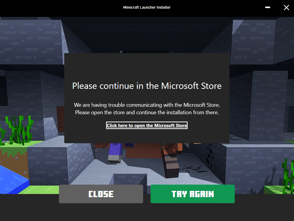 нажмите «Нажмите здесь, чтобы открыть Microsoft Store», как показано ниже.