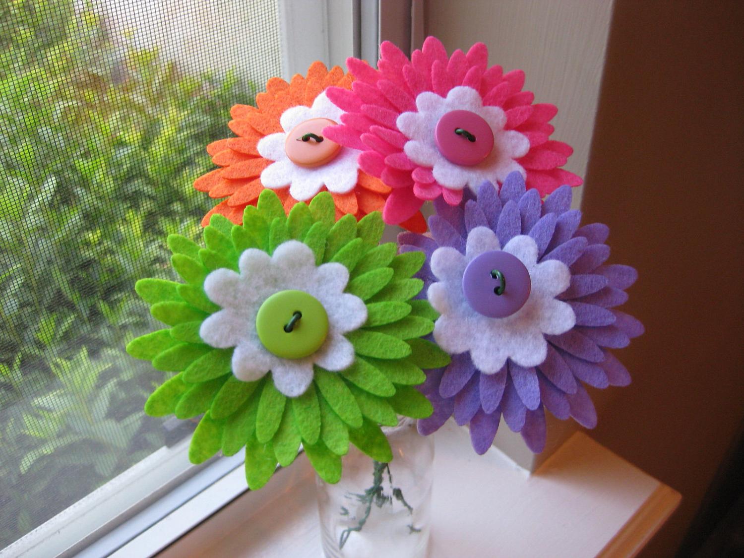 Felt Flower Bouquet--Gerbera