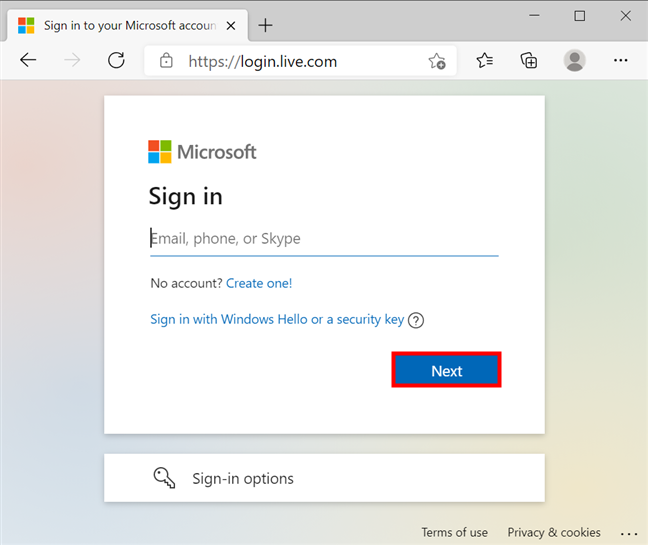 Inserisci le informazioni richieste per accedere al tuo account Microsoft