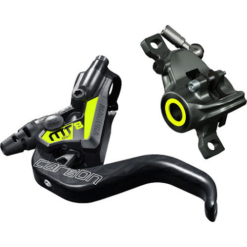 Magura MT8 SL Disc Brake and 1-Finger Carbolay Lever, Front or Rear with 2000mm Hose, Yellow, Carbon