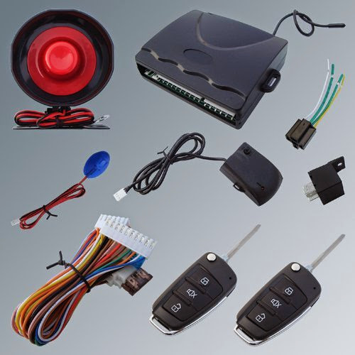  Universal 1 Way Car Alarm System with Central Door Locking  &  Duplicate Audi Remote Control and Customized Flip Key Available