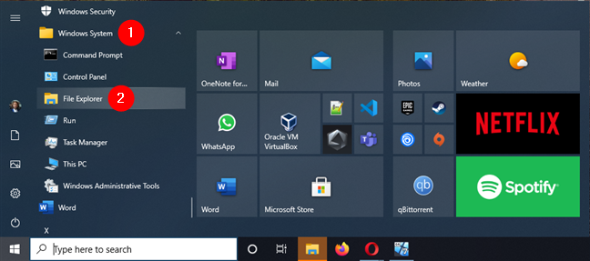 Hoe de Verkenner te openen vanuit het Windows 10 Start Menu