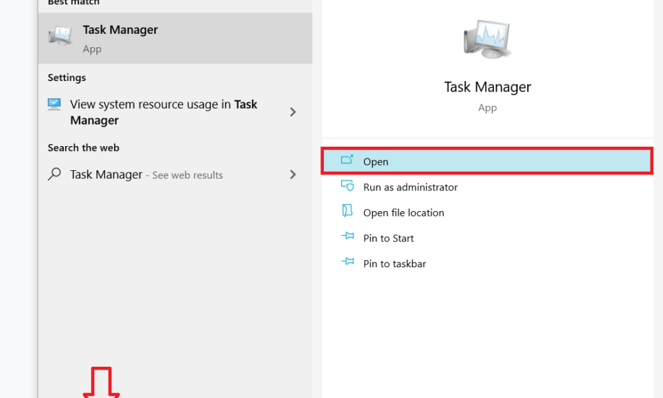 Apri Task Manager facendo clic con il pulsante destro del mouse sulla barra delle applicazioni e quindi selezionando lo stesso