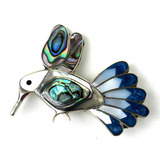 Abalone & Mother of Pearl Hummingbird Pin from Green Global Travel's Fair Trade Boutique