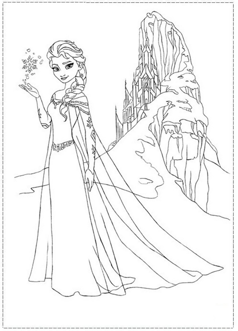 Hd Elsa Castle Frozen Coloring Pages Drawing