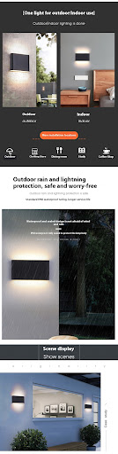 Title 3, Led Outdoor Wall Lamp Rectangular Room Courtyard