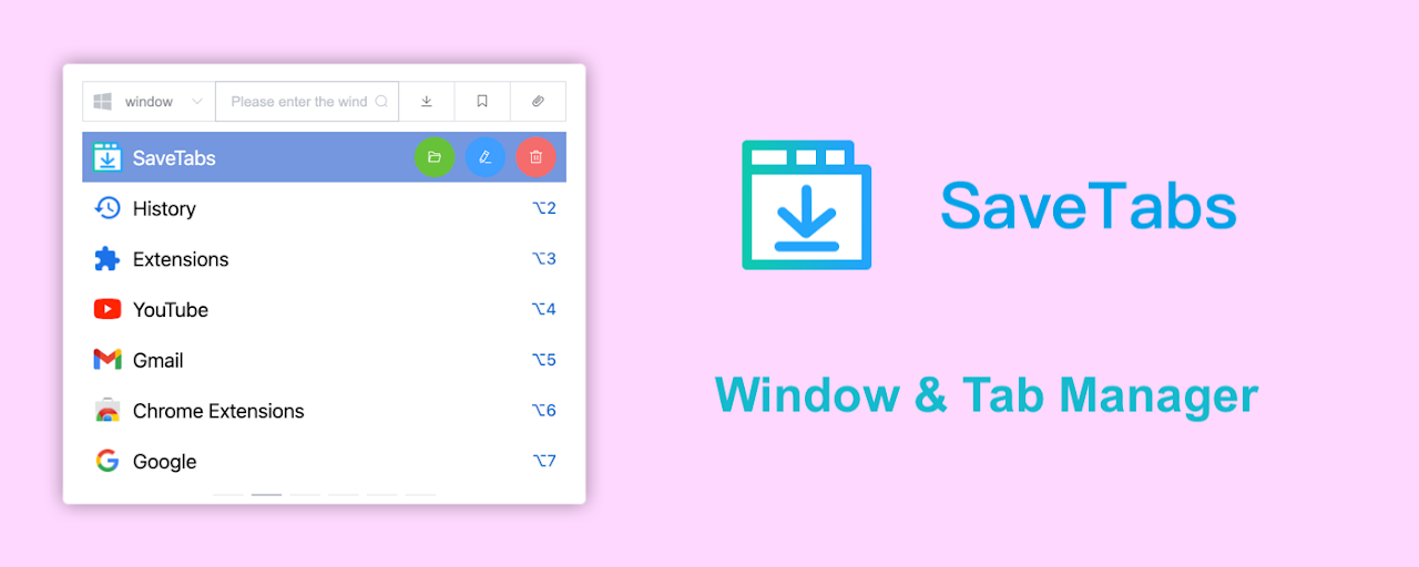 SaveTabs - Window & Tab Manager Preview image 2