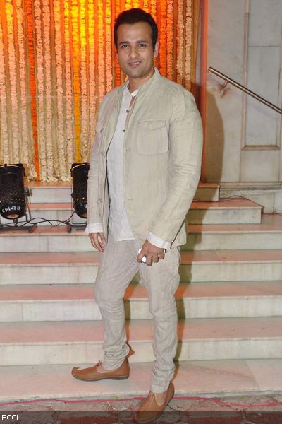 Rohit Roy in Jodhpuri suit looks dashing at Udita Goswami and Mohit Suri's wedding ceremony, held at ISKCON Juhu in Mumbai on January 29, 2013. (Pic: Viral Bhayani)