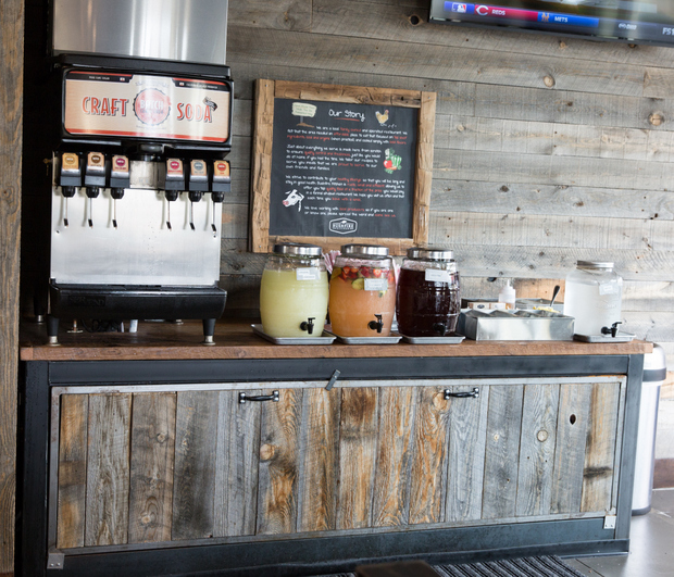 photo of the drink station