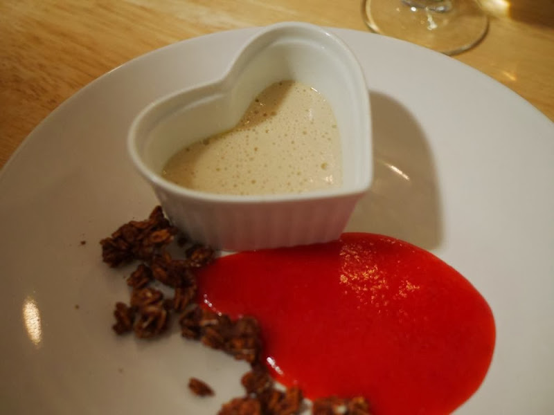 Lavender Tofucotta with Strawberry Sauce