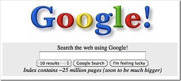 google logo not centered until 2001