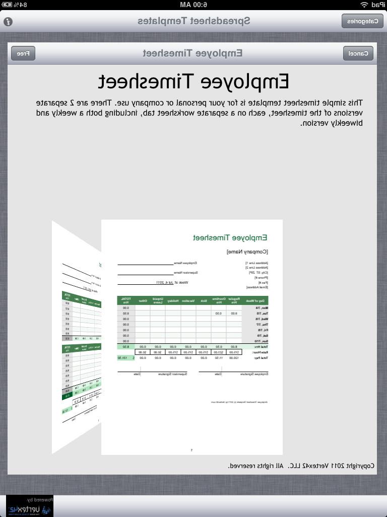 Spreadsheet Templates iPad