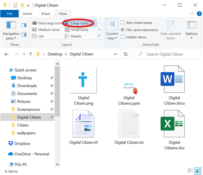 File Explorer sử dụng các biểu tượng Lớn làm chế độ xem mặc định cho các thư mục phương tiện