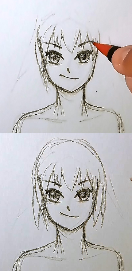 How to draw Manga short hair cute spunky for girl