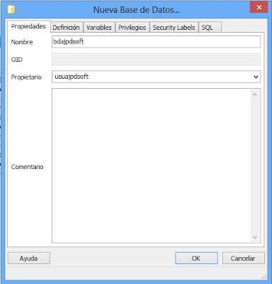 Instalar pgAdmin III en Windows 8, crear usuario y base de datos PostgreSQL 9