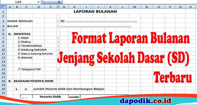 format laporan bulanan sekolah dasar