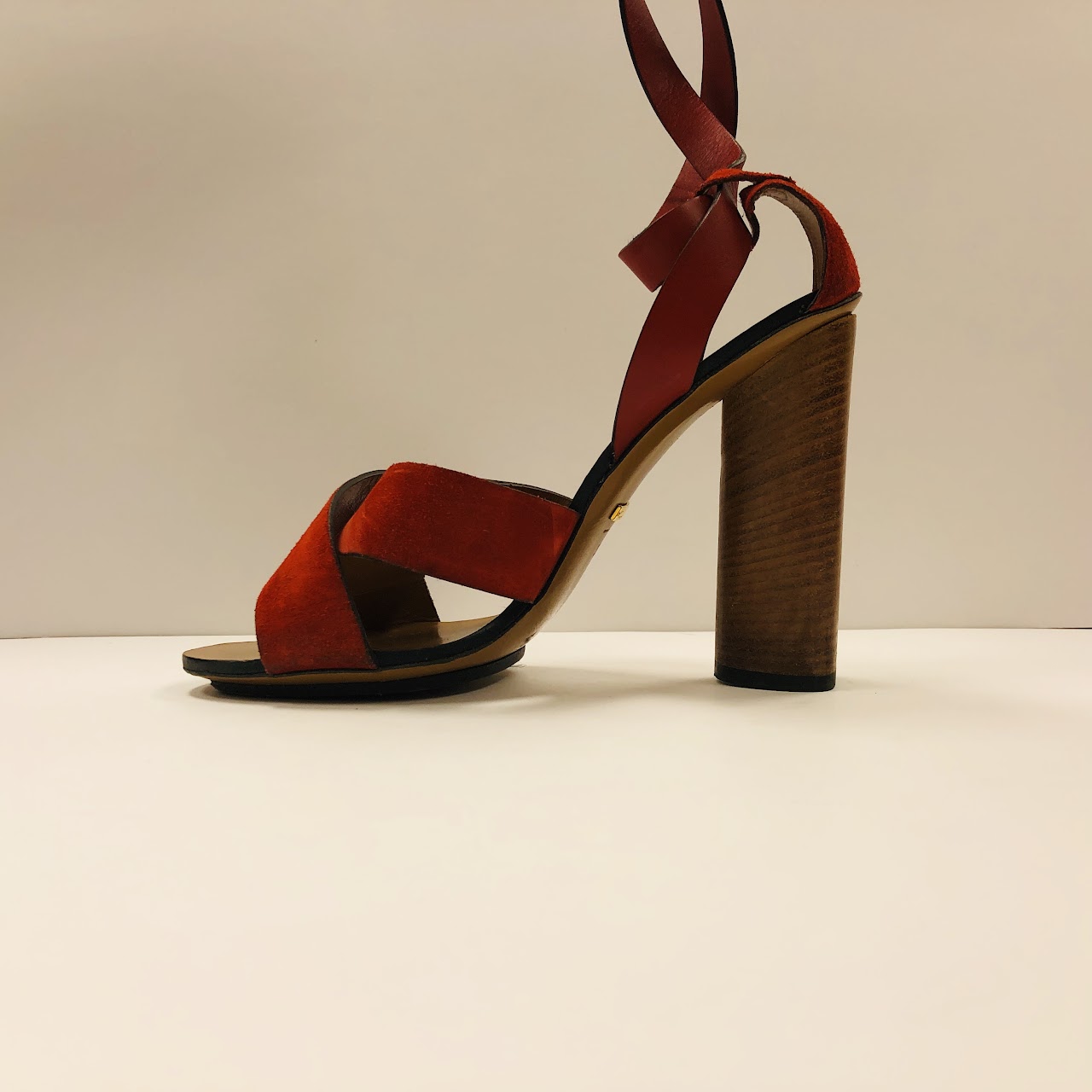 Gucci Red Suede Sandals