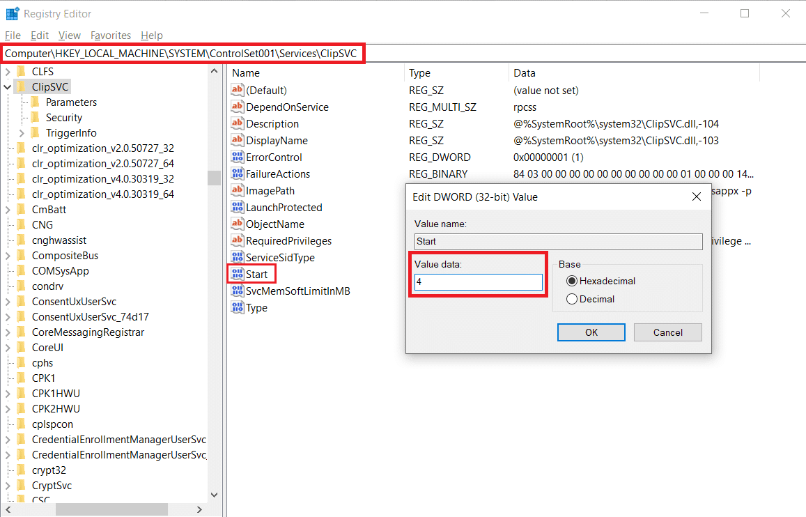 ClipSVC를 비활성화합니다.  Windows 10에서 WSAPPX 높은 디스크 사용량을 수정하는 방법