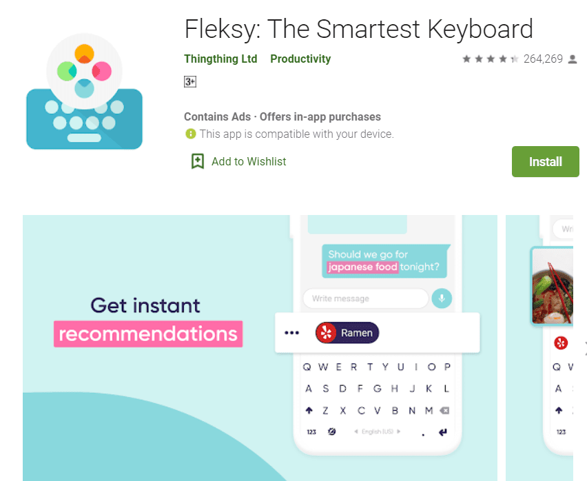 Fleksy-toetsenbord