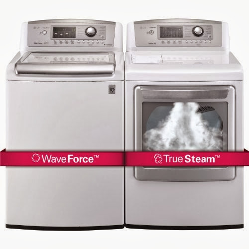  LG H/E Ultra Large Capacity H/E Top Load Laundry Pair with WaveForce Technology WT5070CW DLEX5170W (ELECTRIC Dryer)