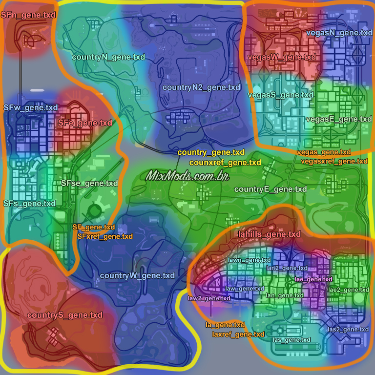 Mapa de carros no GTA 4 - todos os carros em um mapa