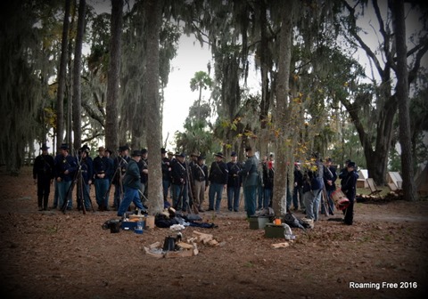 Union Soldiers gather before the attack