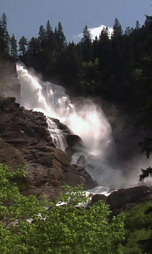 Waterfall at sunset