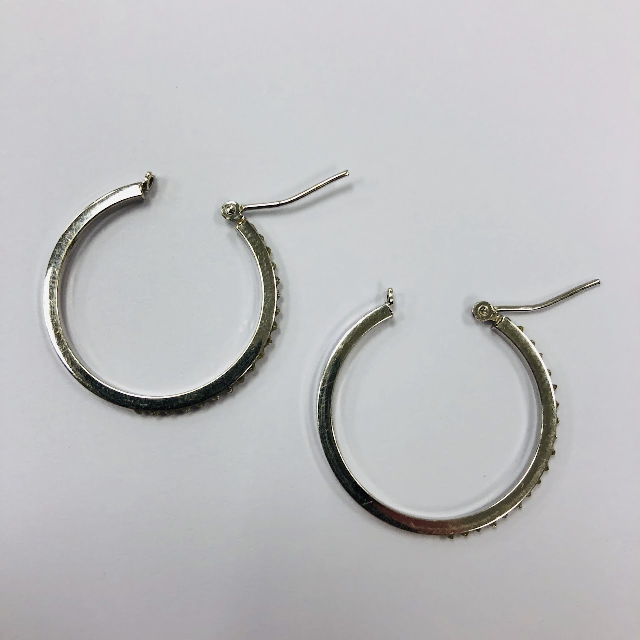 14K White Gold and Stone Earrings