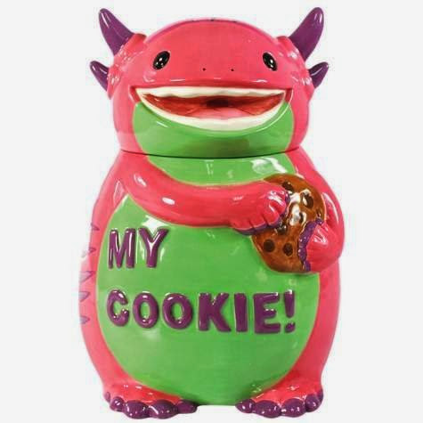  10.5 Inch Pink and Purple My Cookie! Monster Ceramic Cookie Jar