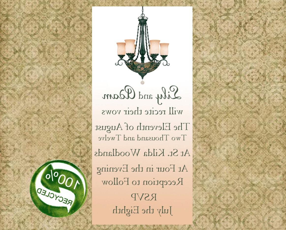 Recycled Chandelier Wedding Invitation