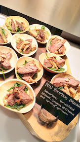 As guests returned to the Portland Marriott Downtown Waterfront hotel during the two hours of this event, they were thrilled to see this showcase of bourbon including bourbon cocktails, bourbon milkshakes, and bourbon inspired food like this NW Bourbon Steak with bourbon brushed steak, Oregon shiitake and spring spinach