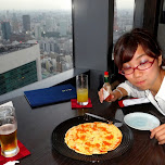 time for pizza on top of the Shiodome in Shinagawa, Japan 