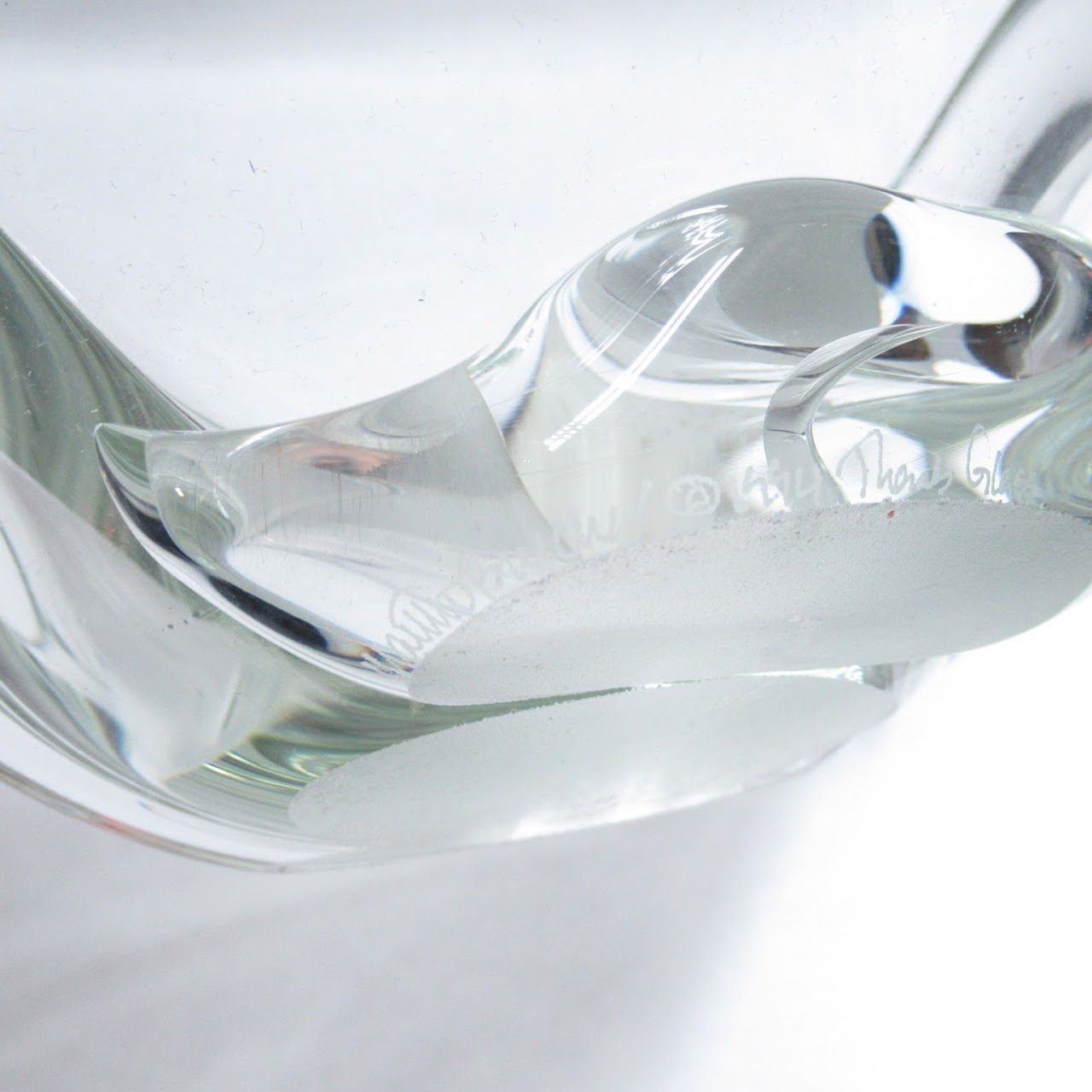 Signed Art Glass Centerpiece Bowl