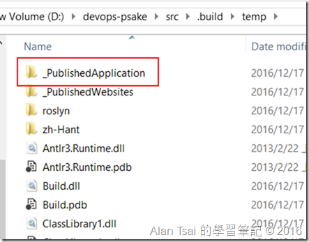 執行結果多了一個發佈的資料夾