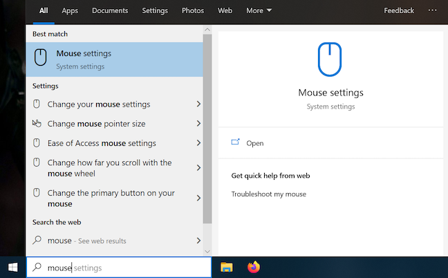 Accede a la configuración del Ratón en Windows 10