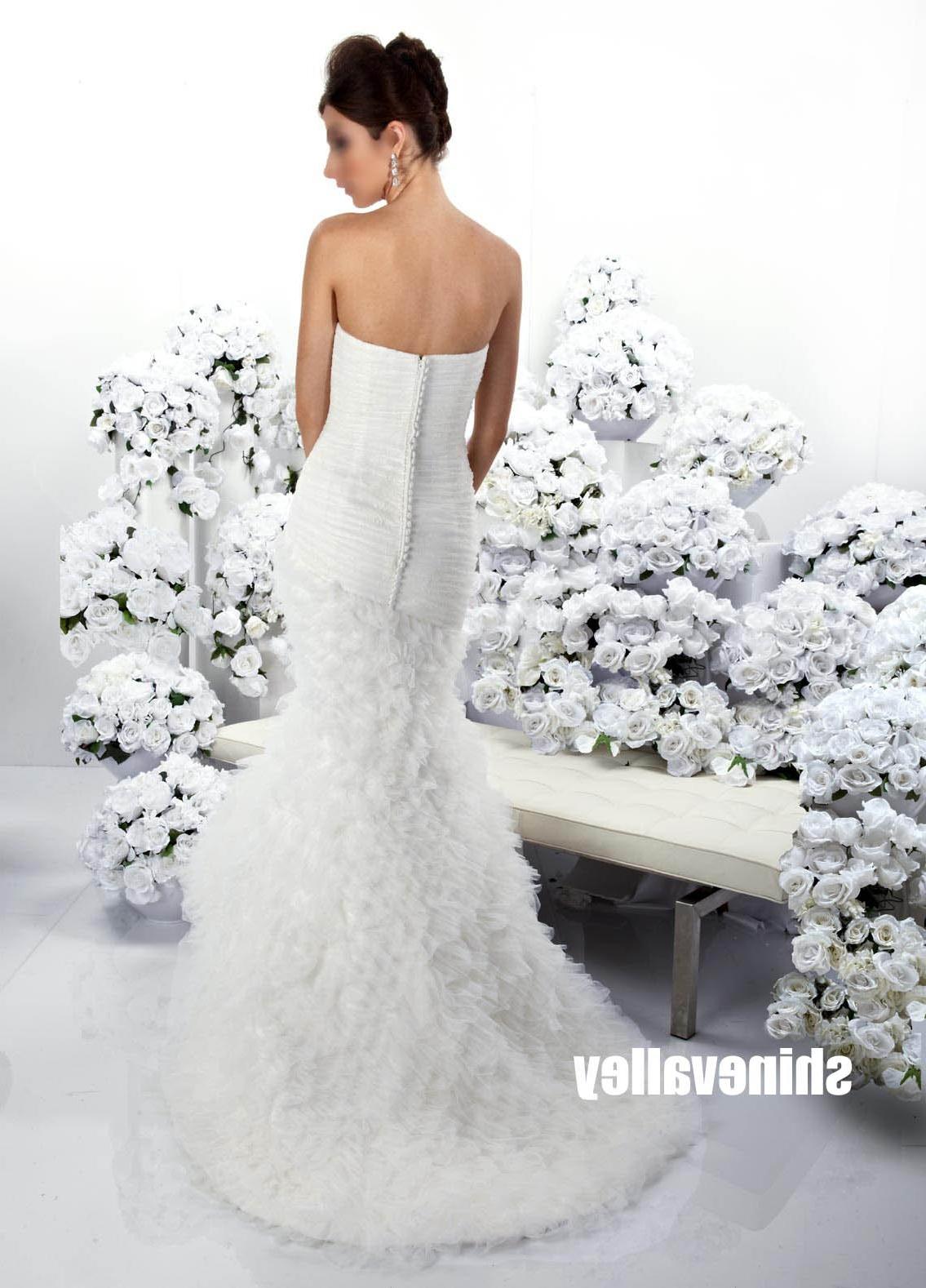 Lastest Style IM045 Gorgeous Trumpet Tulle Feather Wedding Dress