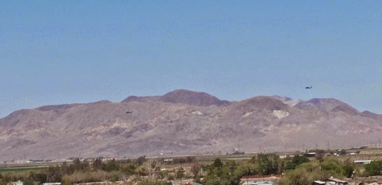 Military Helicopters headed for landing near Barstow