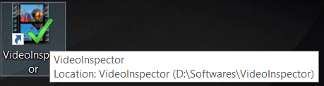 Apri VideoInspector facendo clic sull'icona o cercalo tramite il menu Start