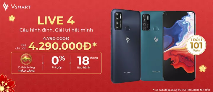 Vsmart Live 4 Chỉ còn 4.29 triệu