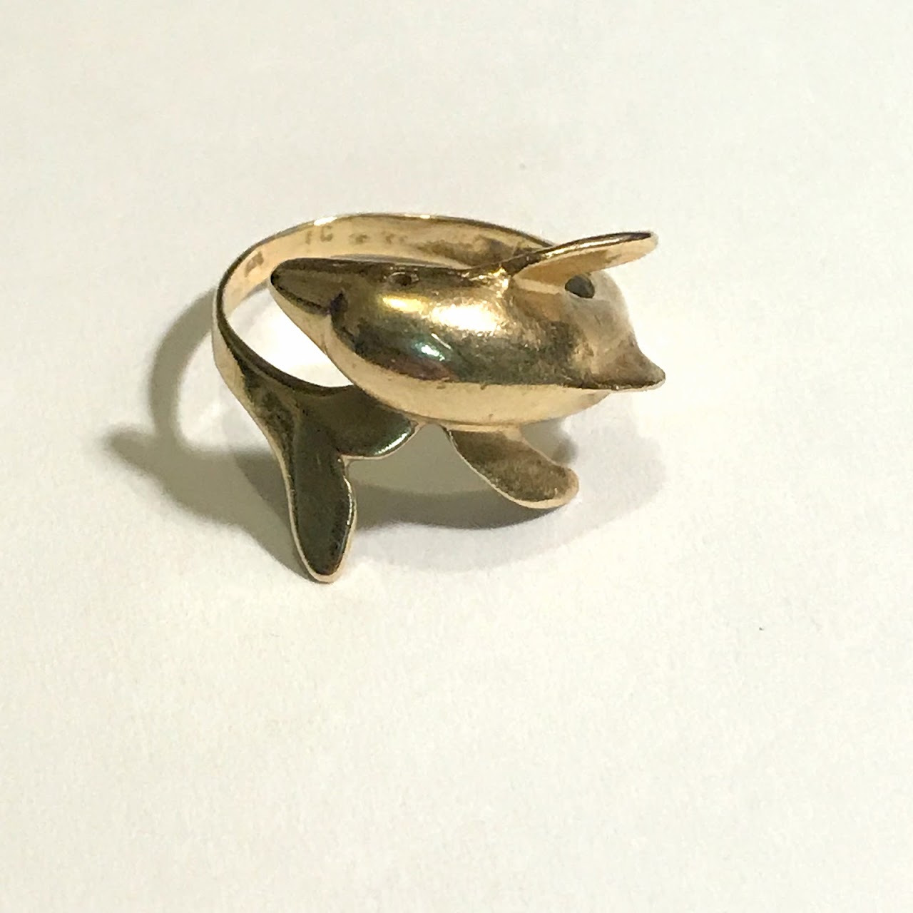 14K Gold Dolphin Ring