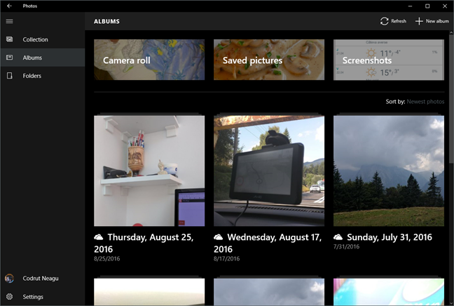 Windows 10, รูปภาพ, สร้างขึ้น, อัลบั้ม