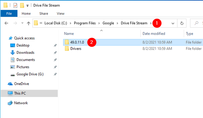 การค้นหาตำแหน่งที่ติดตั้ง Google ไดรฟ์สำหรับเดสก์ท็อปบนพีซีของคุณ