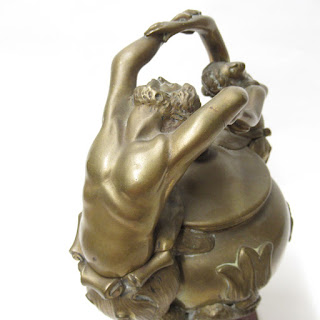 Classical Brass Triton Urn-Shaped Inkwell