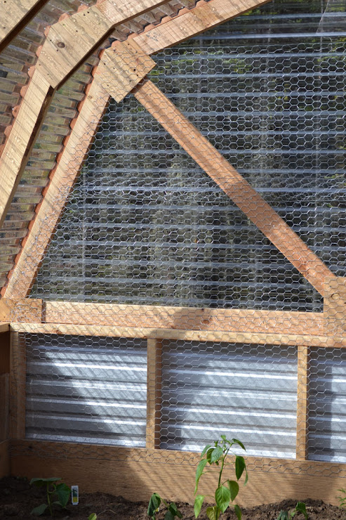 We had some leftover chicken wire from building the chicken coop that 